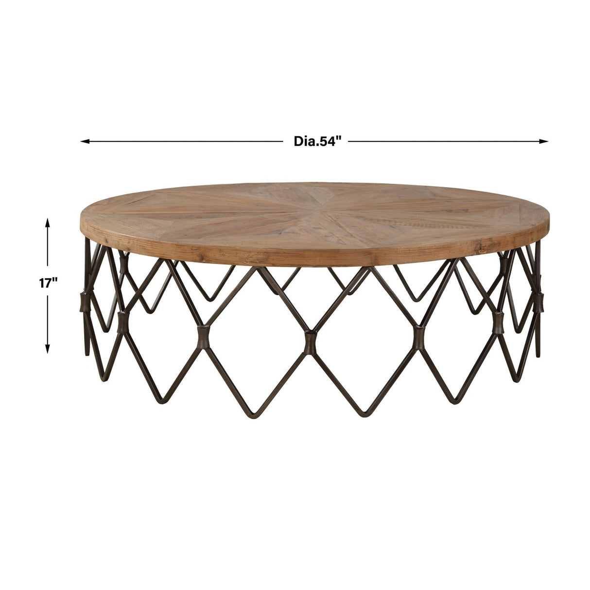 Modern European furniture - Wooden Parquet Round Coffee Table - www.oroa.com