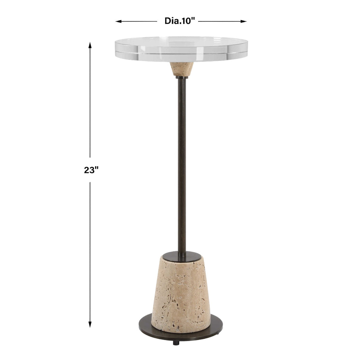Crystal Round Drink Table by Uttermost Arthur, alternate view 6