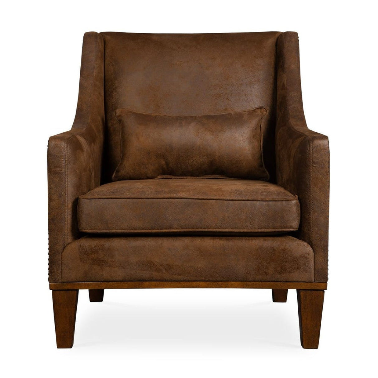 Brown Leather Armchair by Uttermost Clay