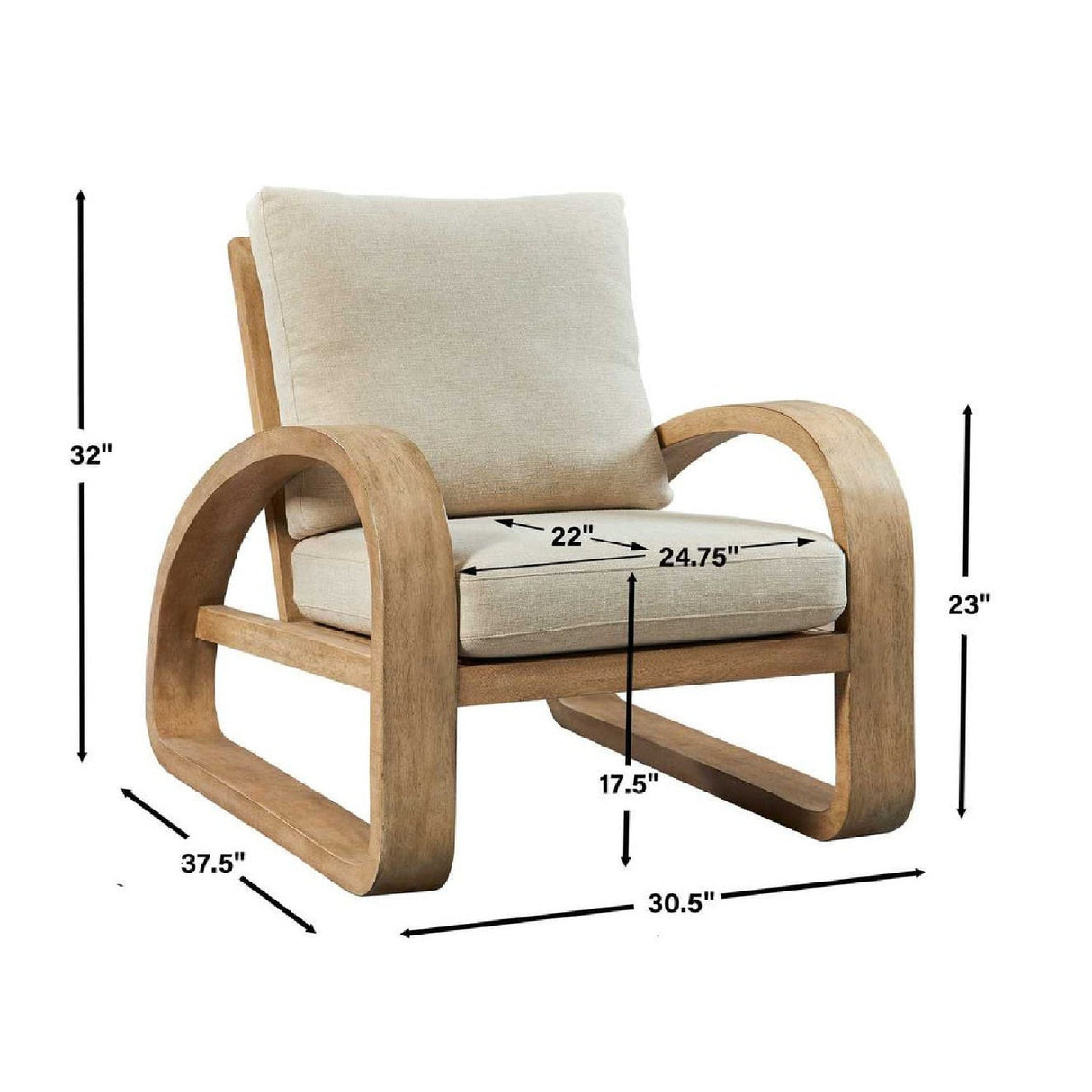 Mango Wood Framed Accent Chair by Uttermost Babora, alternate view 6