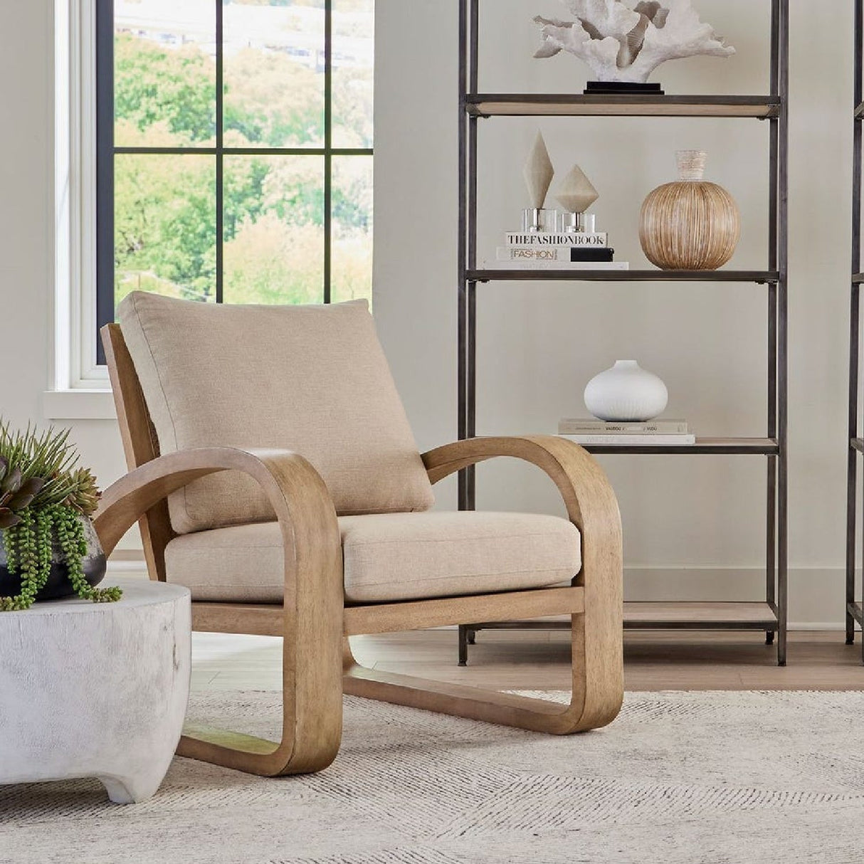 Mango Wood Framed Accent Chair by Uttermost Babora, alternate view 2