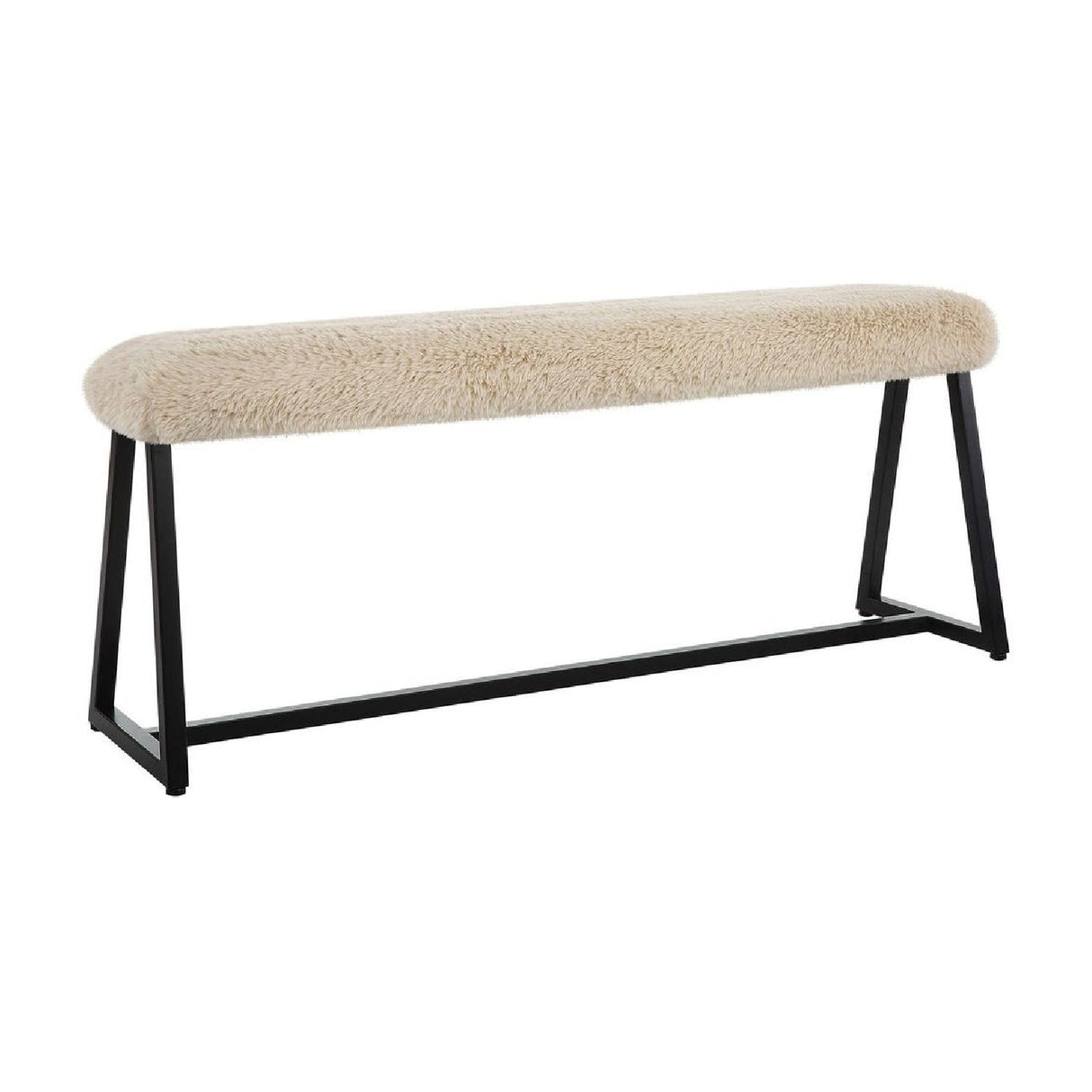 Beige Long-Haired Sheepskin Bench by Uttermost Taupo, alternate view 3