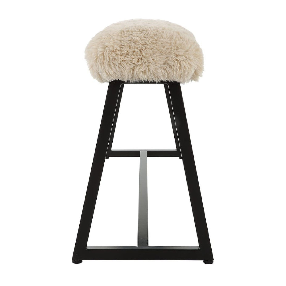 Beige Long-Haired Sheepskin Bench | Oroa.com