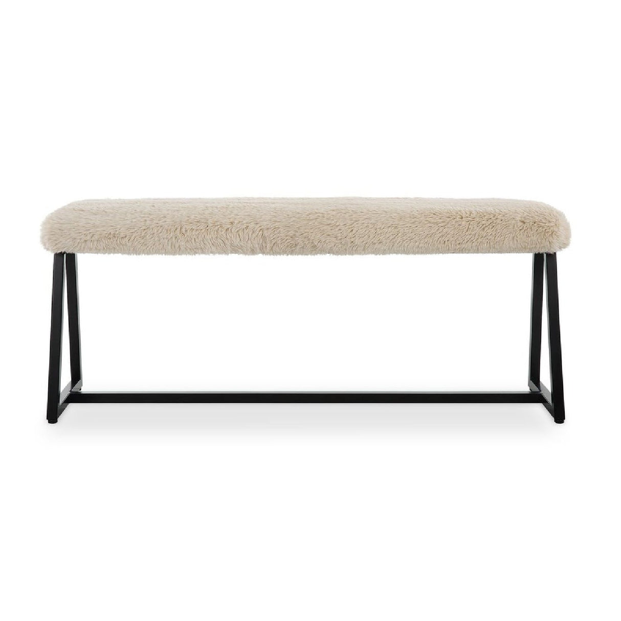 Beige Long-Haired Sheepskin Bench by Uttermost Taupo