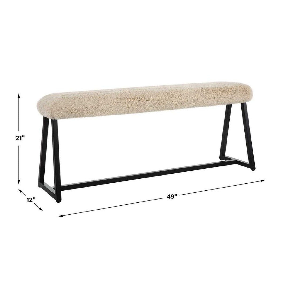 Beige Long-Haired Sheepskin Bench by Uttermost Taupo, alternate view 6