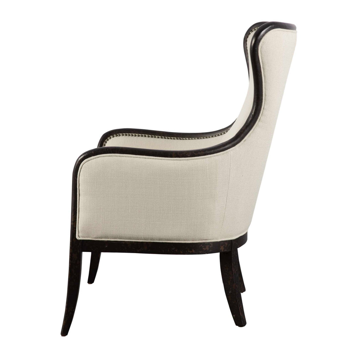 Nail Trimmed Wingback Accent Chair by Uttermost Sandy, alternate view 4