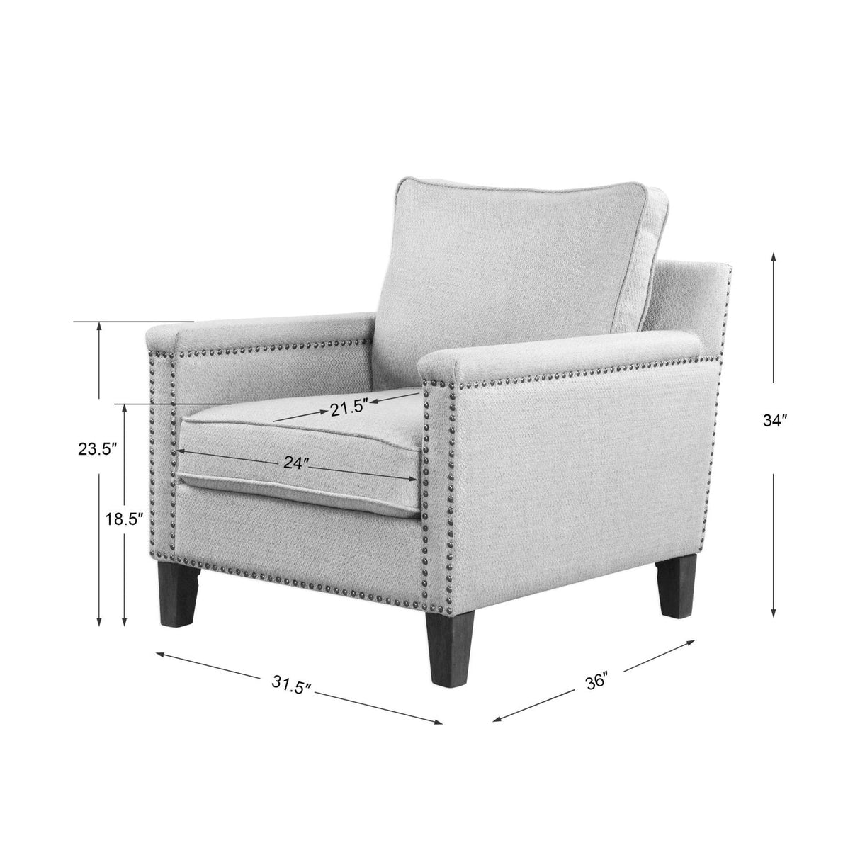 Blue Nail Trimmed Accent Chair by Uttermost Charlotta, alternate view 9