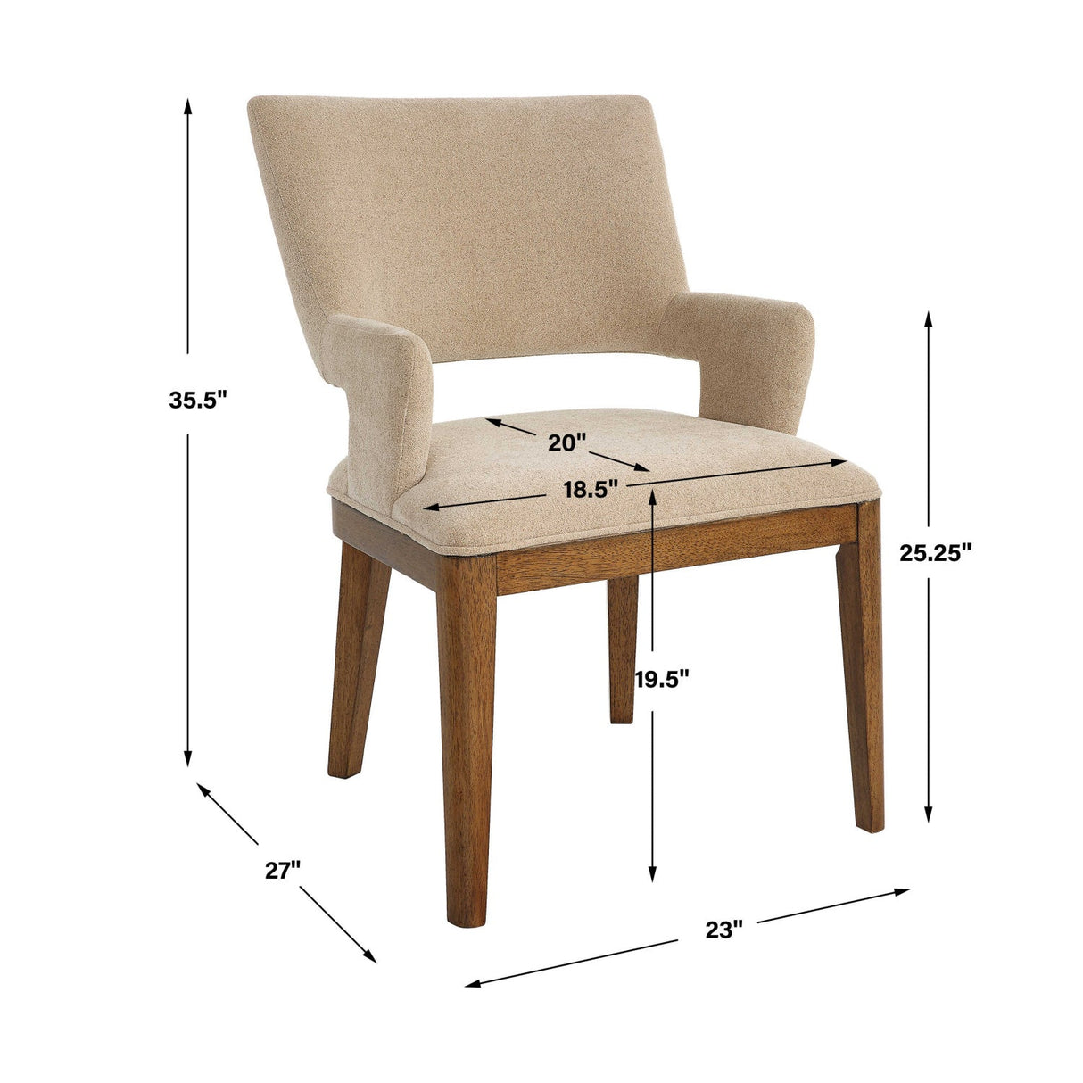 Cream Open-Back Dining Chair by Uttermost Aspect, alternate view 12