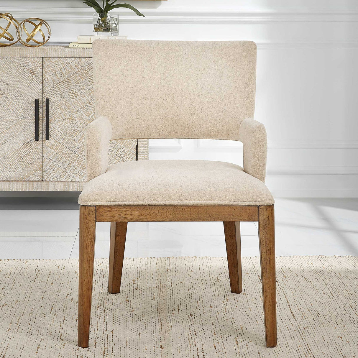 Cream Open-Back Dining Chair by Uttermost Aspect, alternate view 10