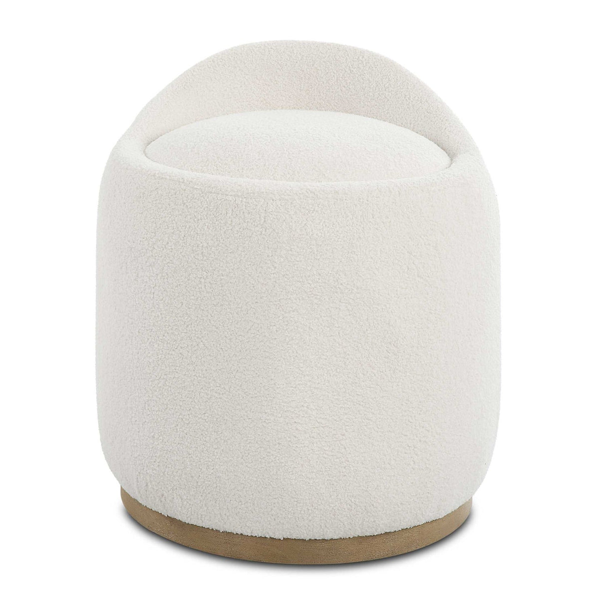 Modern European furniture - White Sheepskin Swivel Ottoman - www.oroa.com