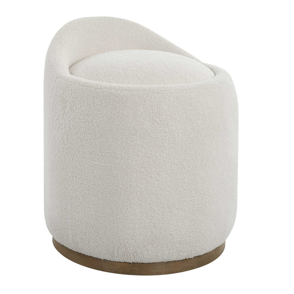 Modern European furniture - White Sheepskin Swivel Ottoman - www.oroa.com