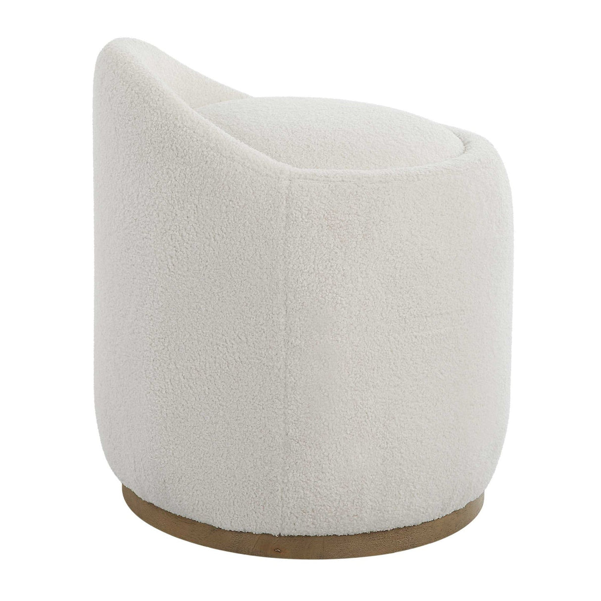 Modern European furniture - White Sheepskin Swivel Ottoman - www.oroa.com