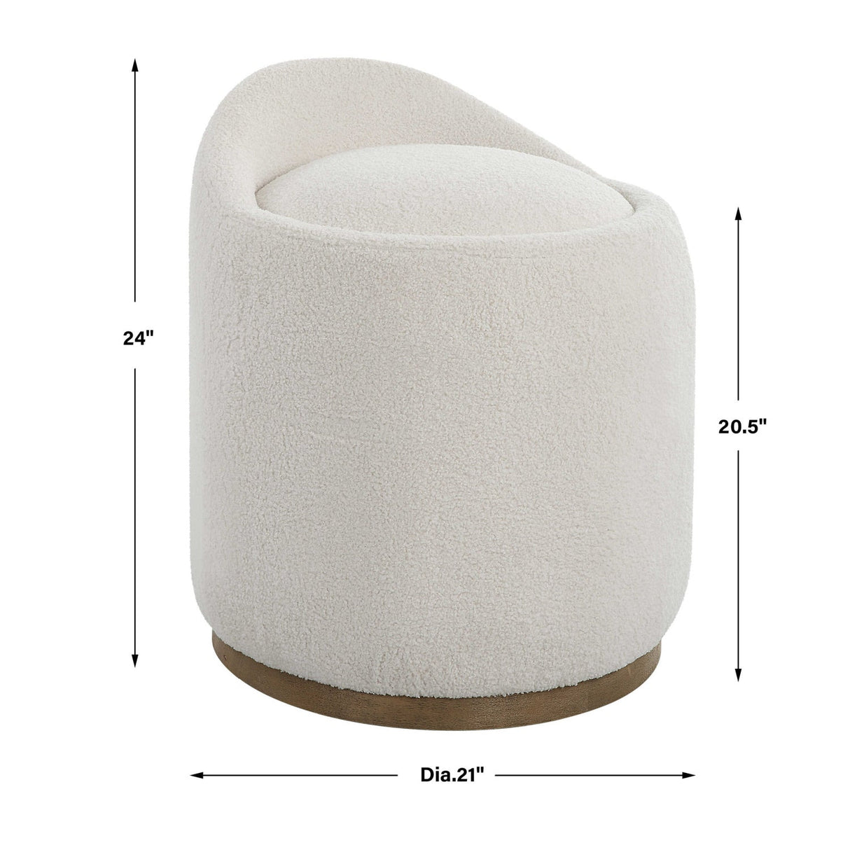 Modern European furniture - White Sheepskin Swivel Ottoman - www.oroa.com