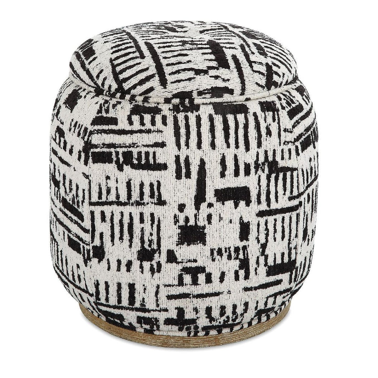 Black Patterned Storage Ottoman by Uttermost Dialogue