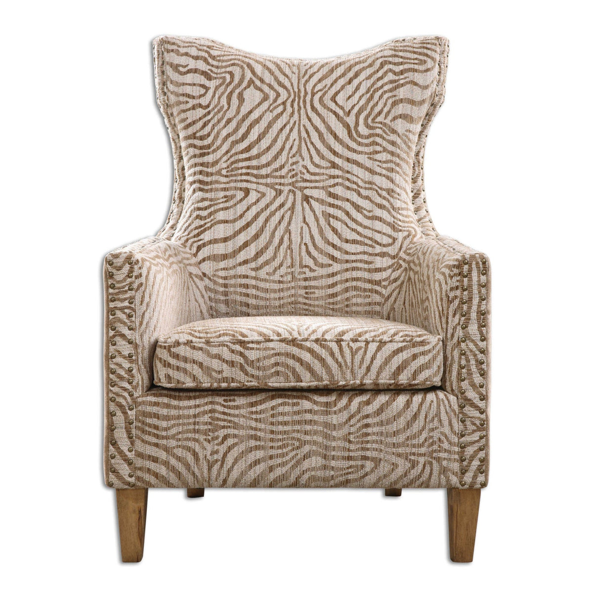 Wingback Beige Lounge Armchair by Uttermost Kiango