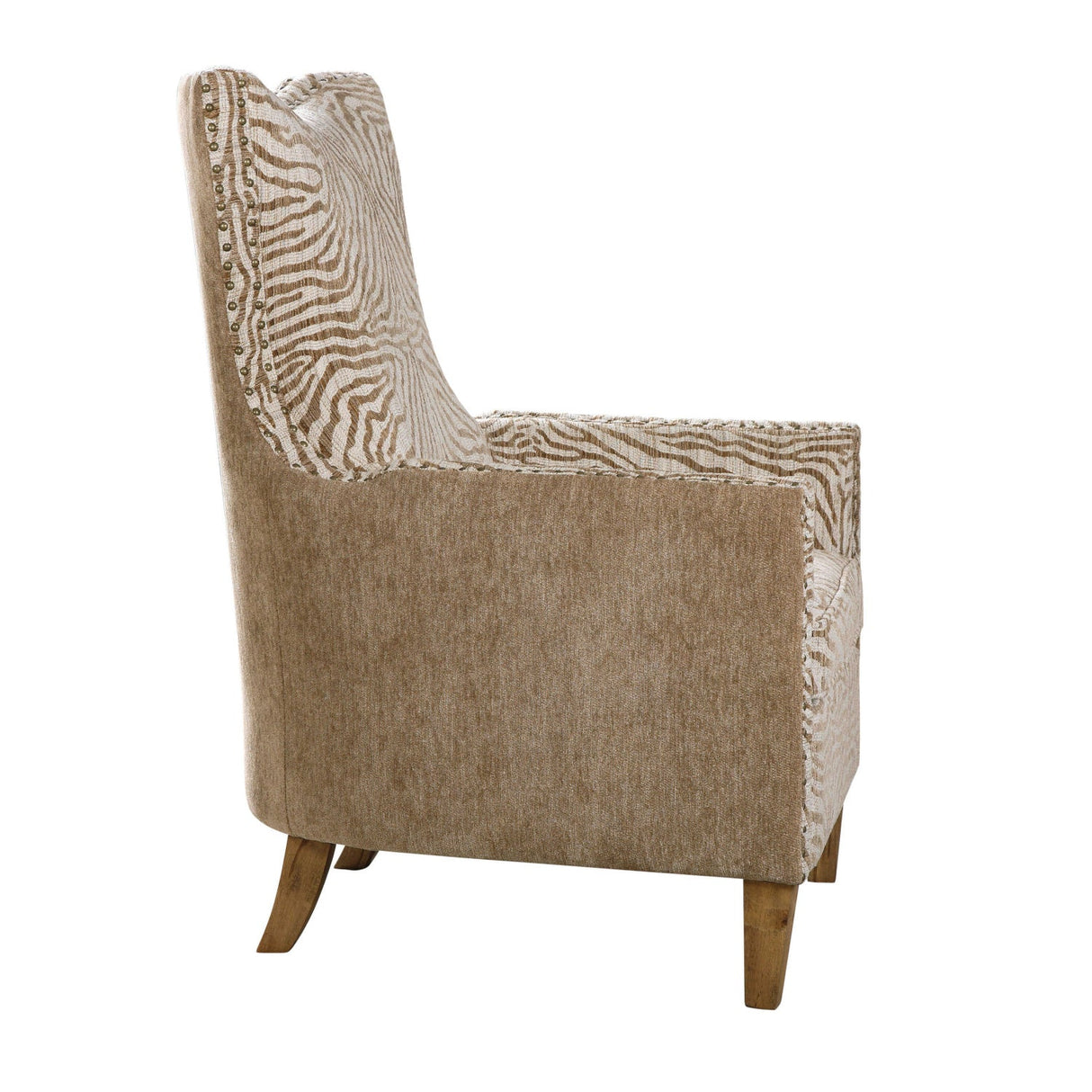 Wingback Beige Lounge Armchair by Uttermost Kiango, alternate view 3