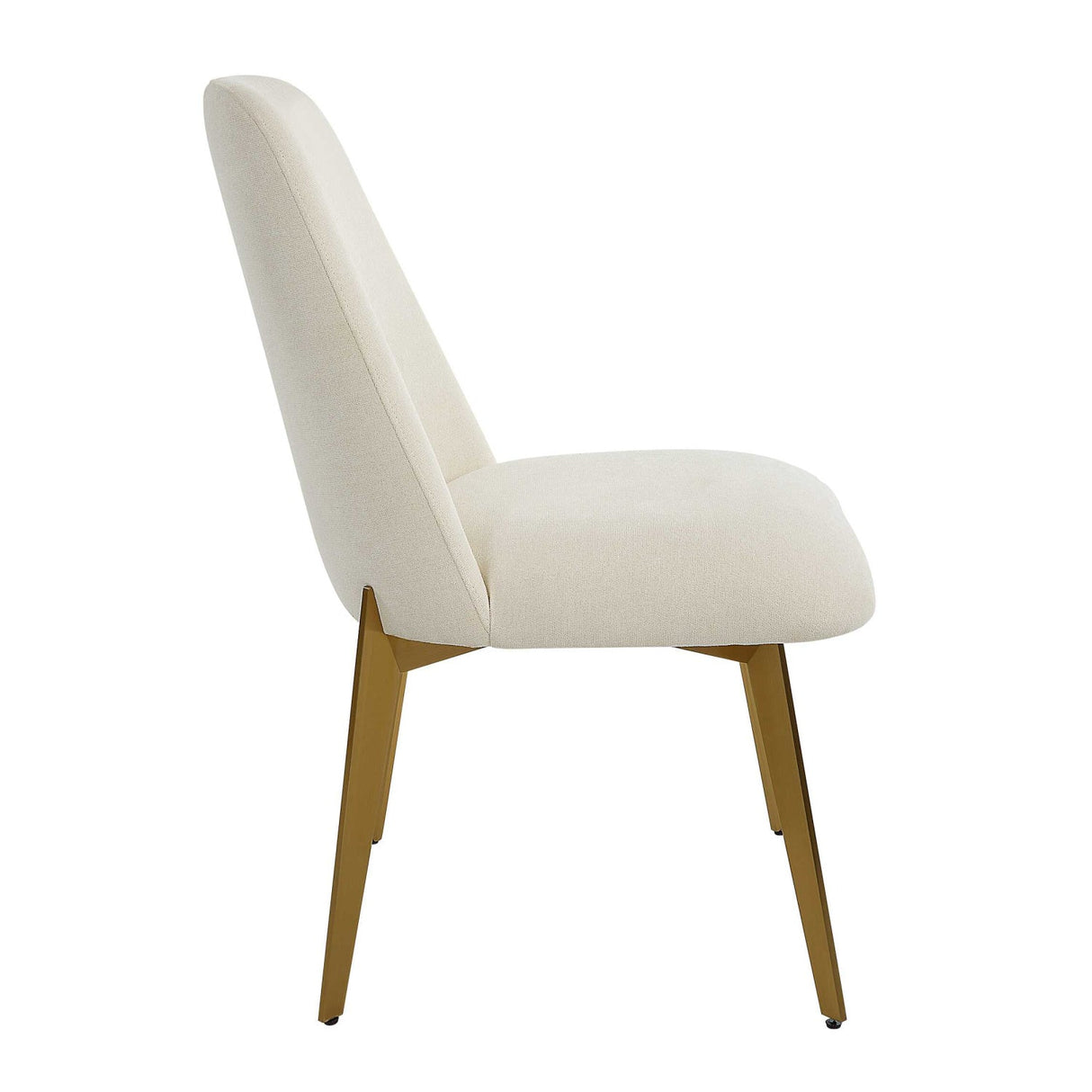 White Fabric Minimalist Dining Chair by Uttermost Vantage, alternate view 4