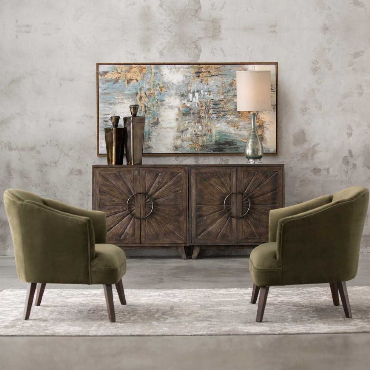 Green Velvet Welted Accent Chair by Uttermost Conroy, alternate view 7