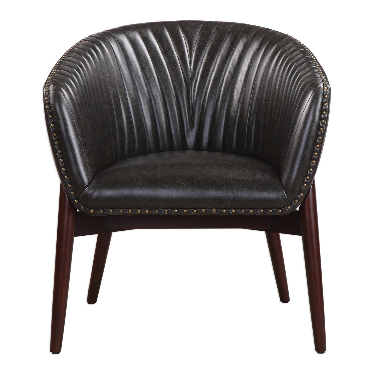 Modern European furniture - Black Leather-Look Accent Chair - www.oroa.com