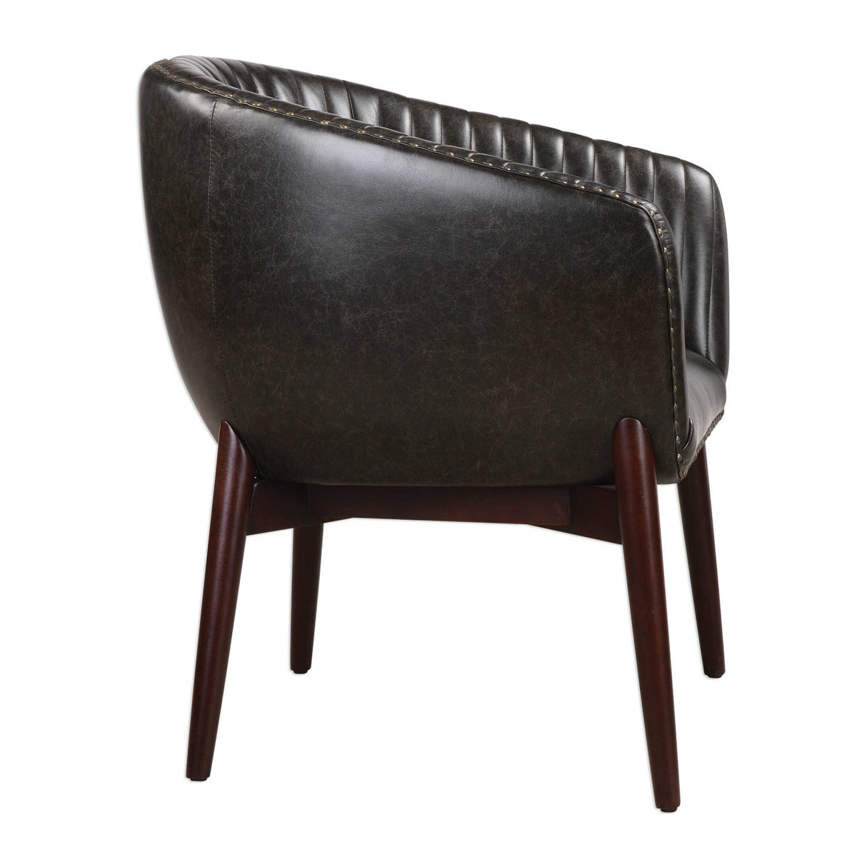 Modern European furniture - Black Leather-Look Accent Chair - www.oroa.com