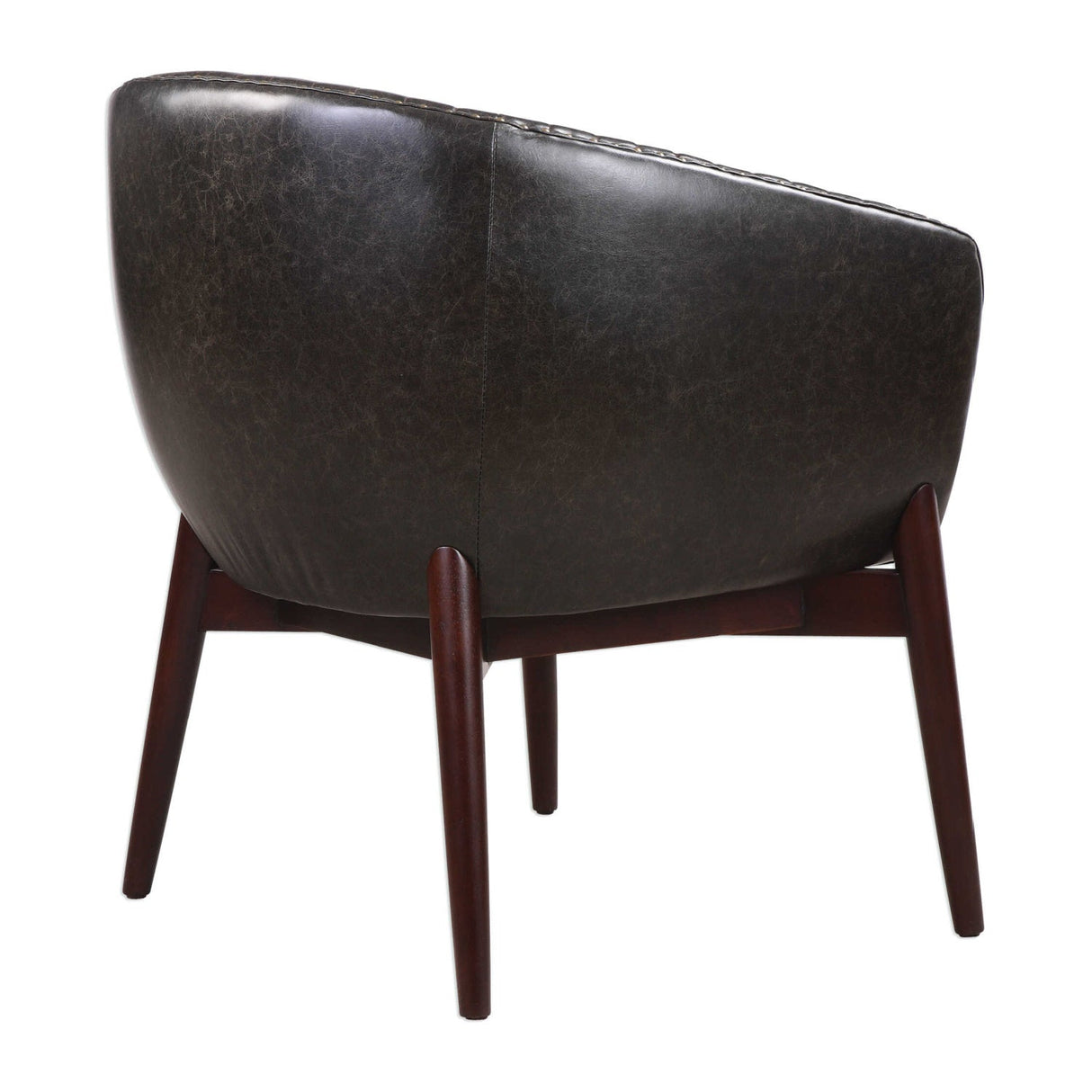 Modern European furniture - Black Leather-Look Accent Chair - www.oroa.com