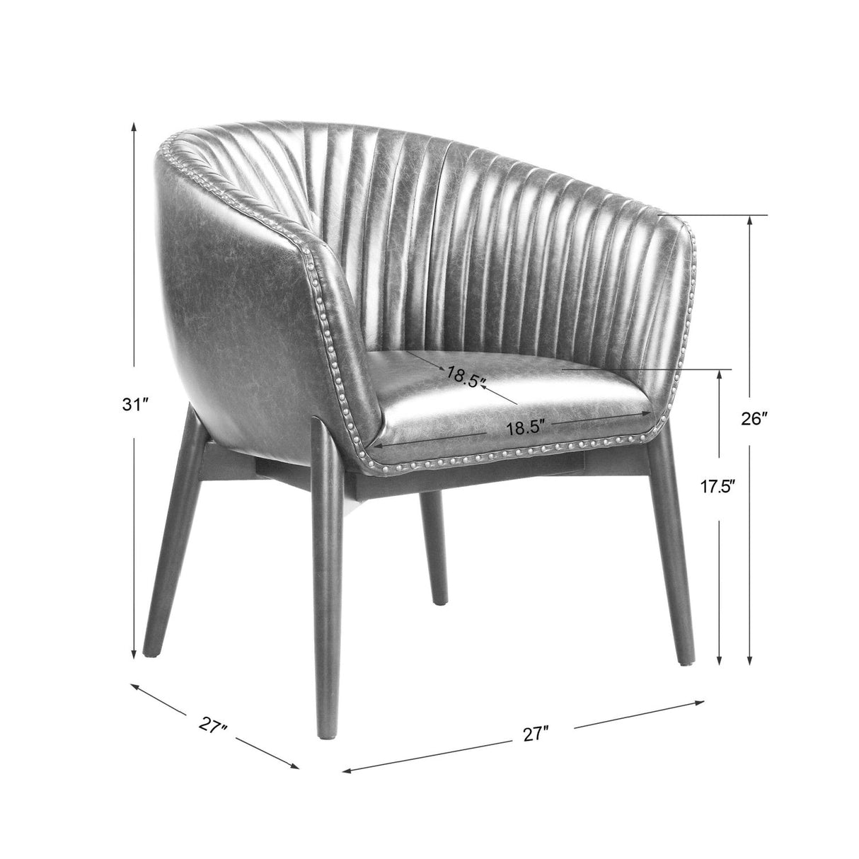 Modern European furniture - Black Leather-Look Accent Chair - www.oroa.com