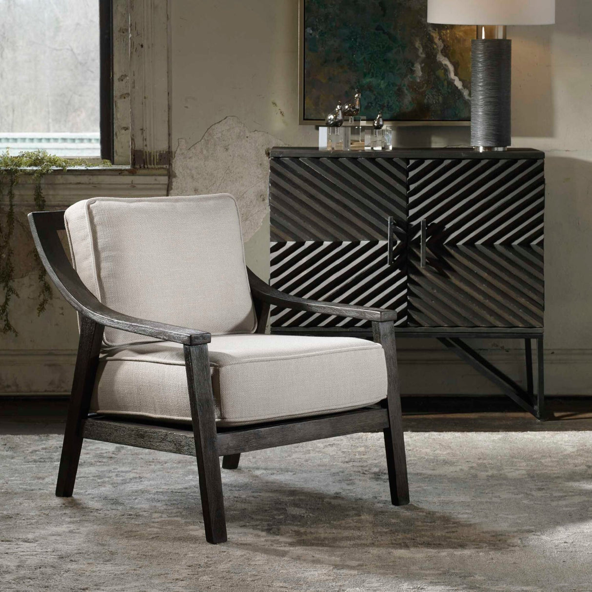 Rustic Hardwood Lounge Chair by Uttermost Lyle, alternate view 7