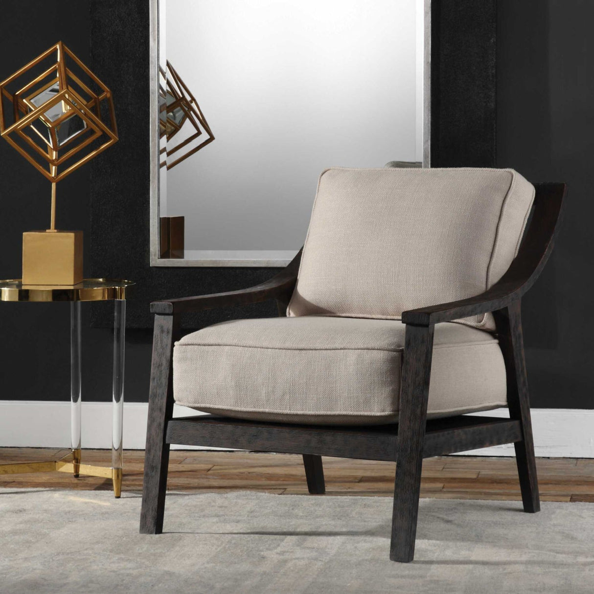 Rustic Hardwood Lounge Chair by Uttermost Lyle, alternate view 8