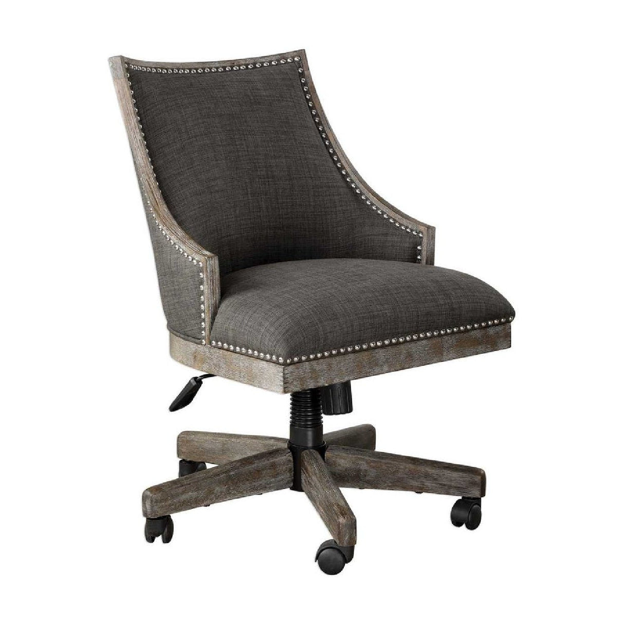 Gray Linen Desk Chair by Uttermost Aidrian, alternate view 4