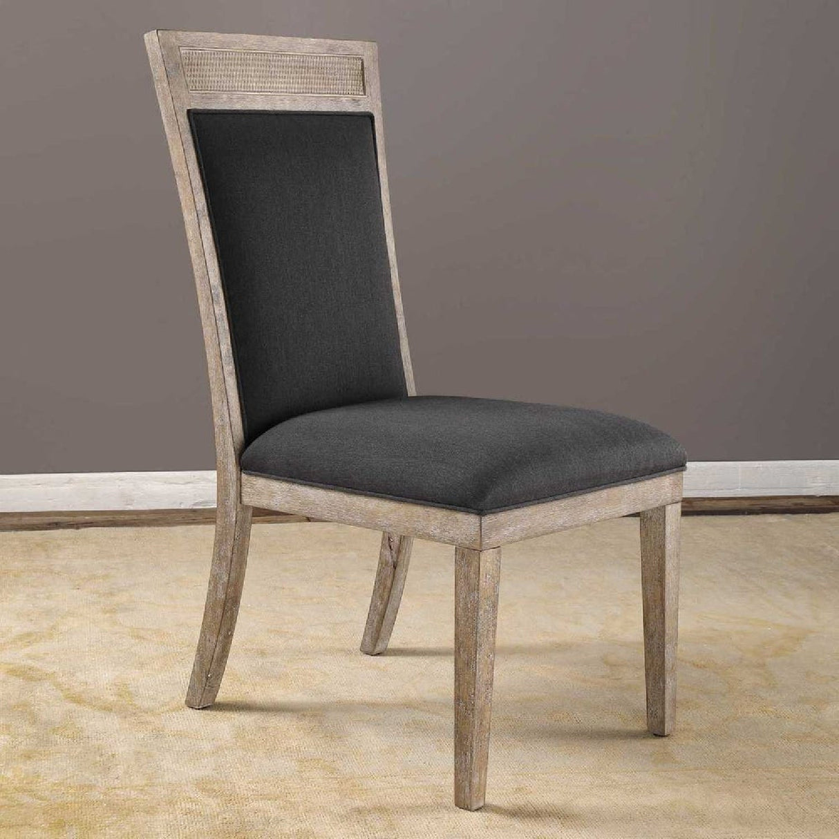 Rustic Gray Fabric Dining Chair by Uttermost Encore, alternate view 6