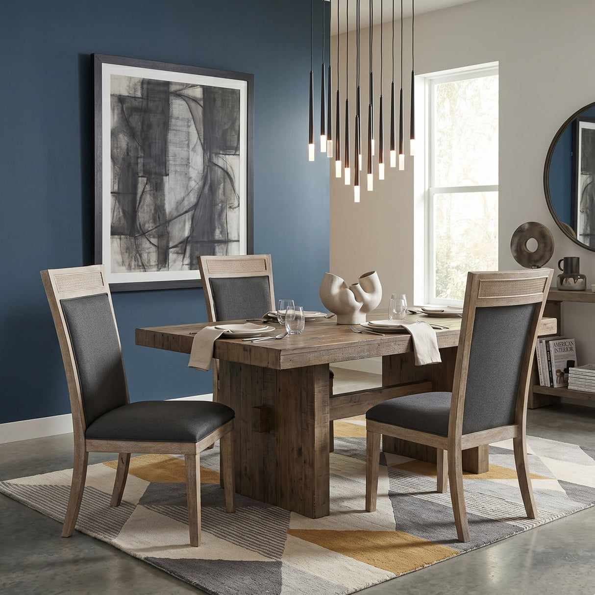 Rustic Gray Fabric Dining Chair by Uttermost Encore, alternate view 2