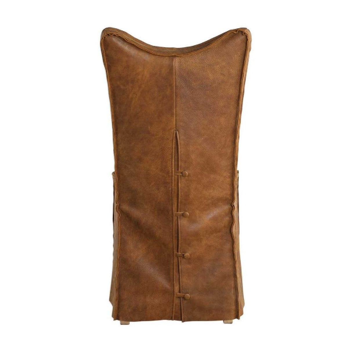 Modern European furniture - Brown Leather Slipcover Dining Chairs (2) - www.oroa.com