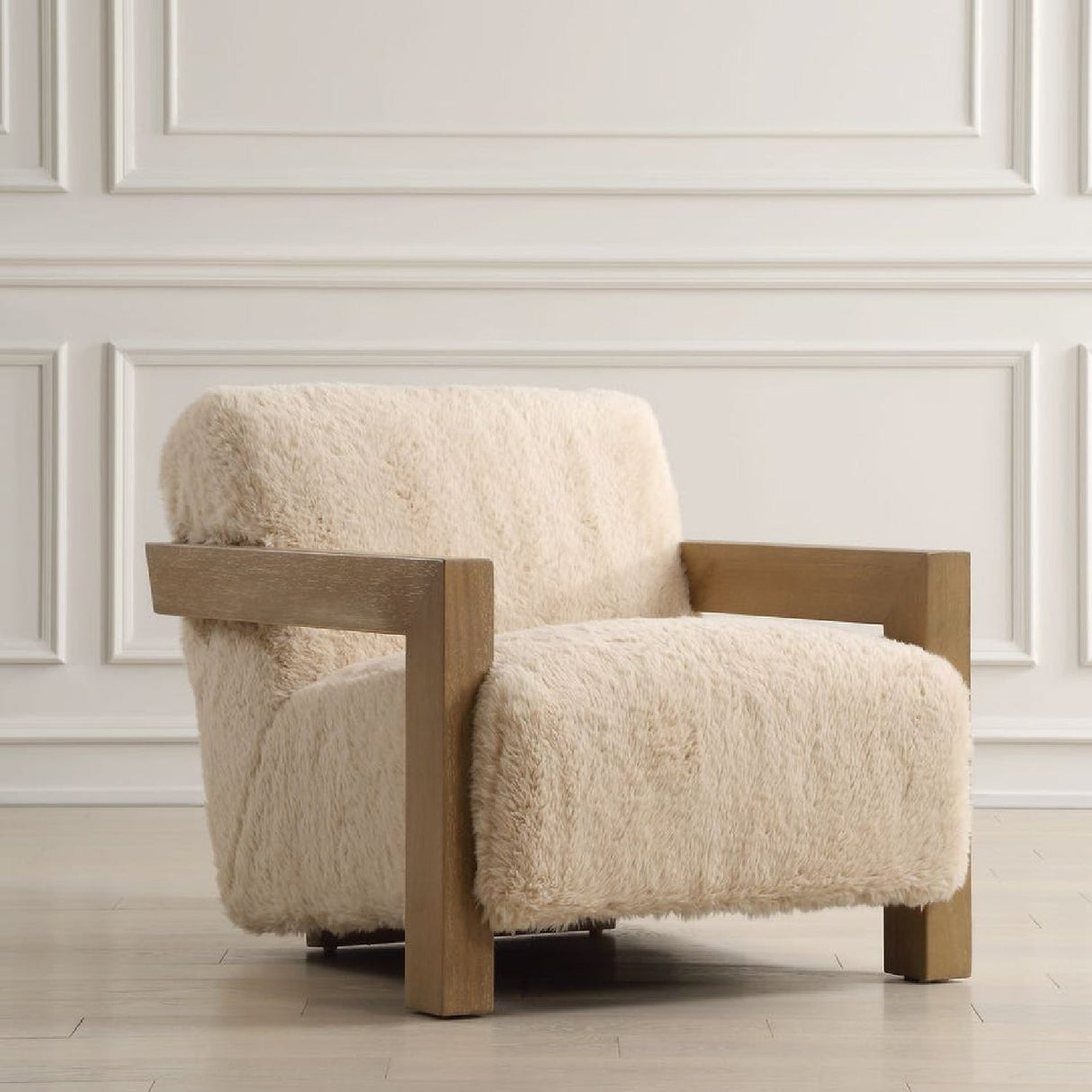 Cream Sheepskin Accent Chair by Uttermost Jackson, alternate view 10
