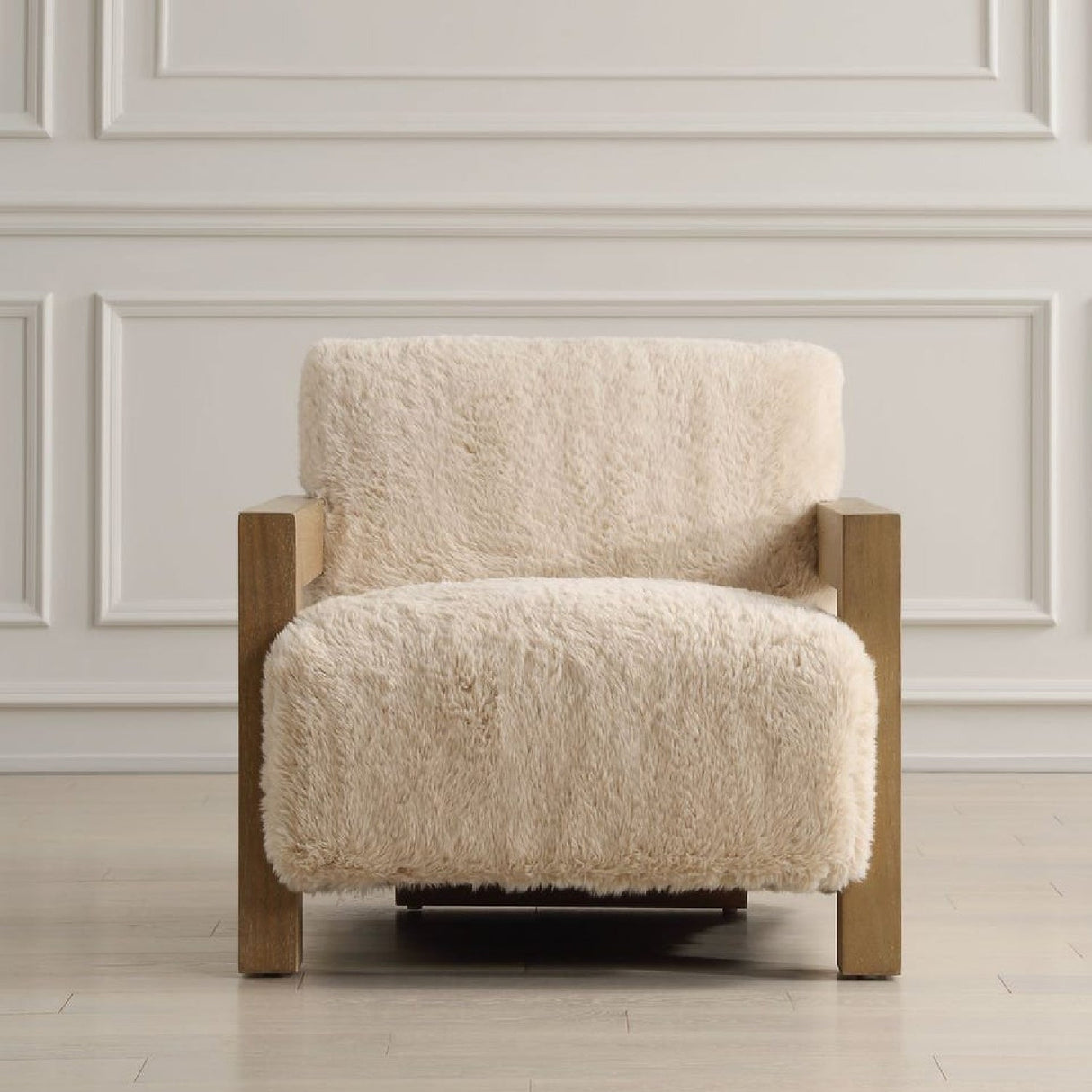 Cream Sheepskin Accent Chair by Uttermost Jackson, alternate view 9