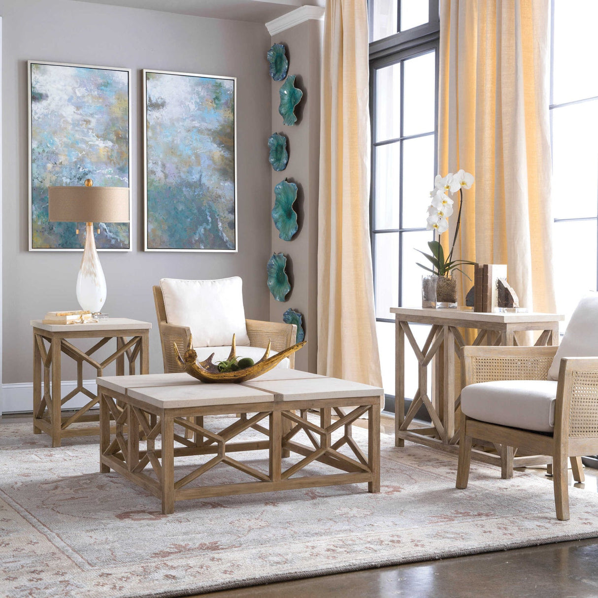 Caneword Padded Lounge Chair by Uttermost Encore, alternate view 7