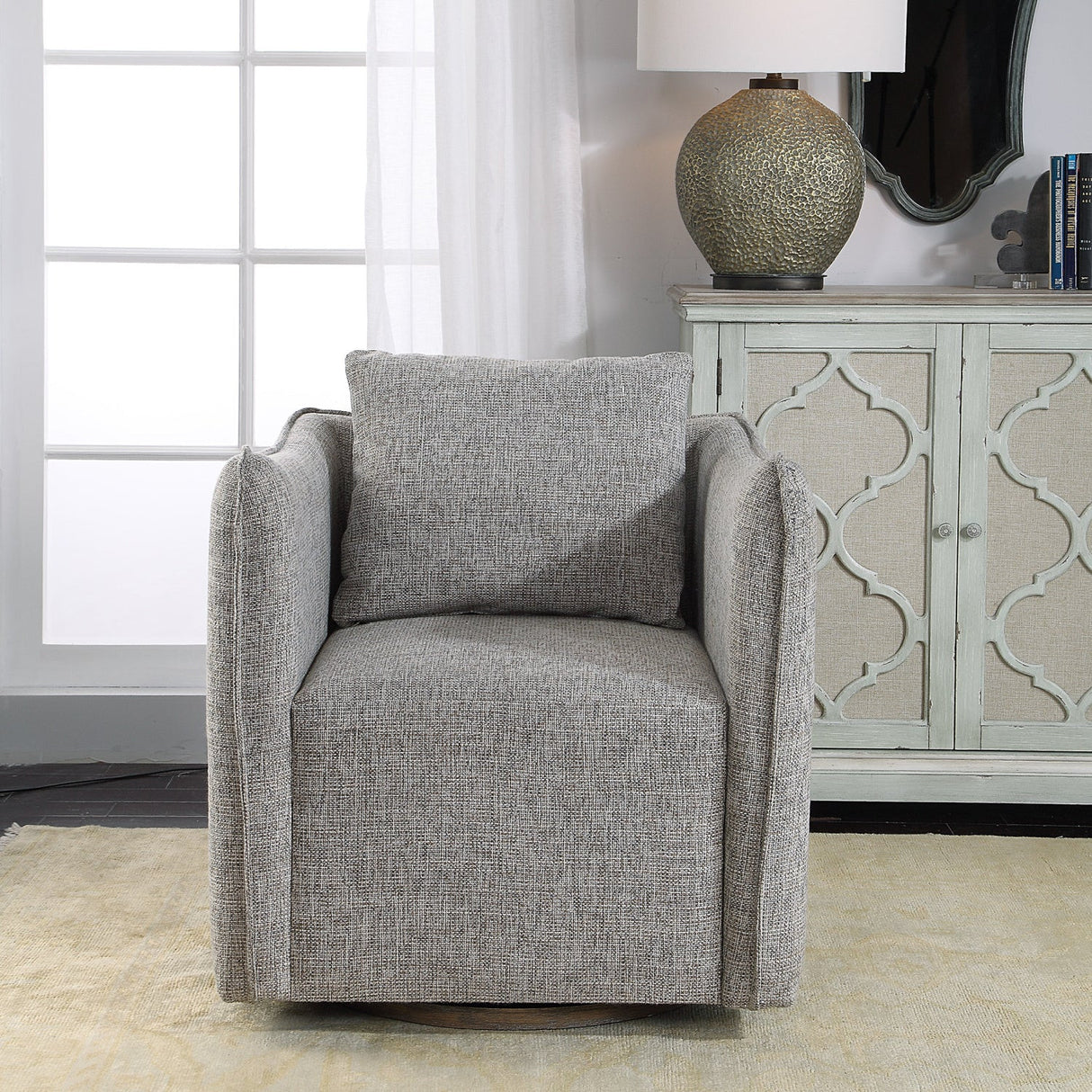 Modern European furniture - Flanged Edge Swivel Chair - www.oroa.com