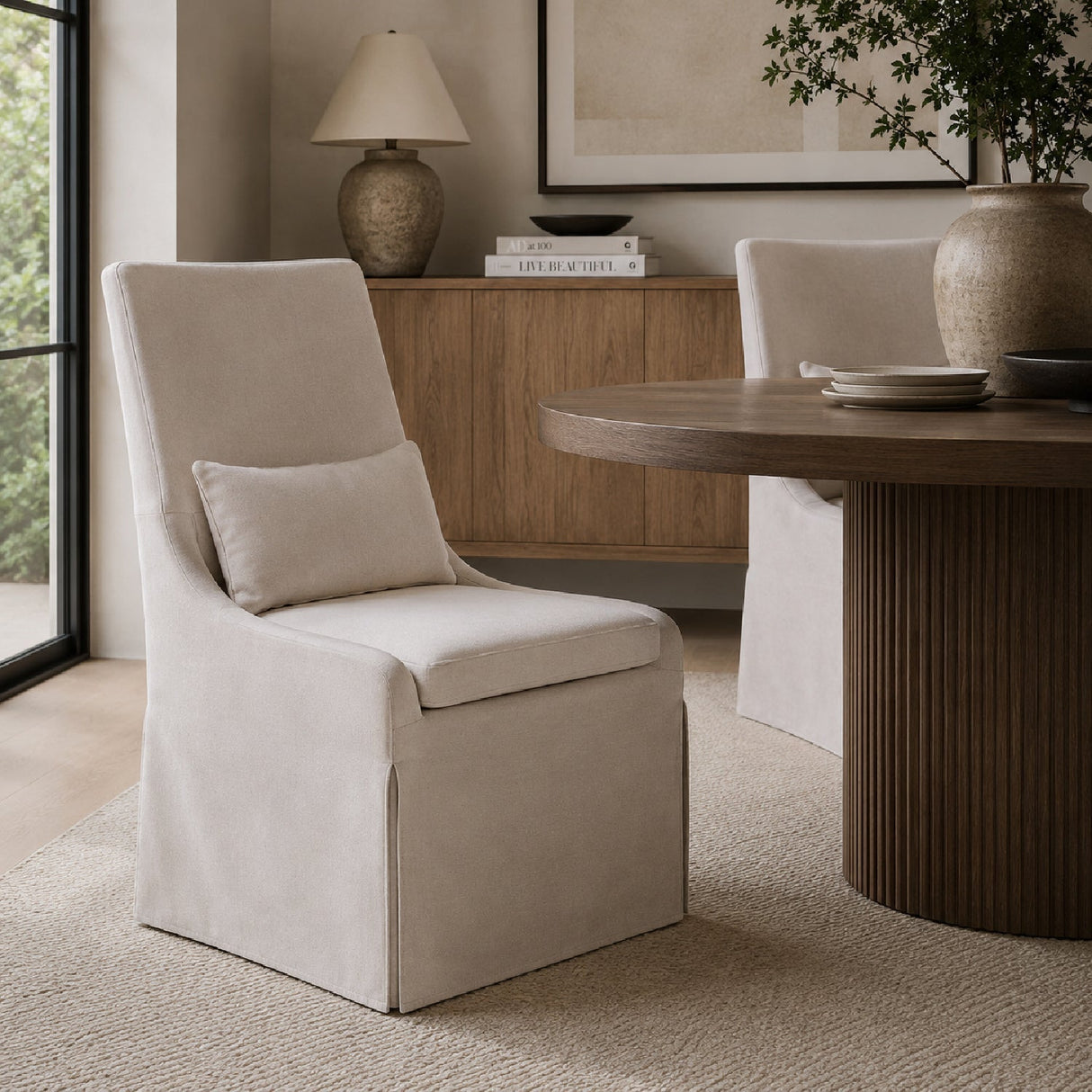 Modern European furniture - Slipcovered Accent Chair - www.oroa.com