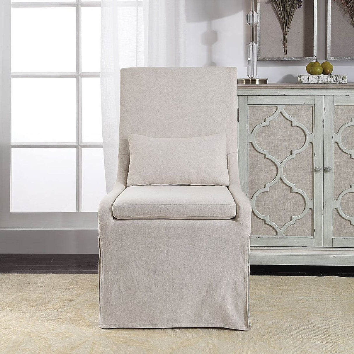 Modern European furniture - Slipcovered Accent Chair - www.oroa.com