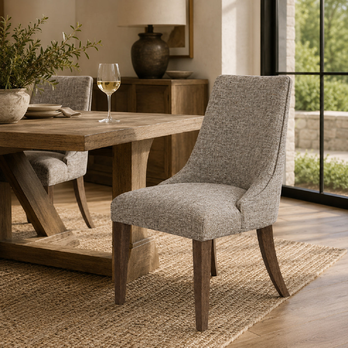 Earth-Toned Fabric Lounge Chair | Oroa.com