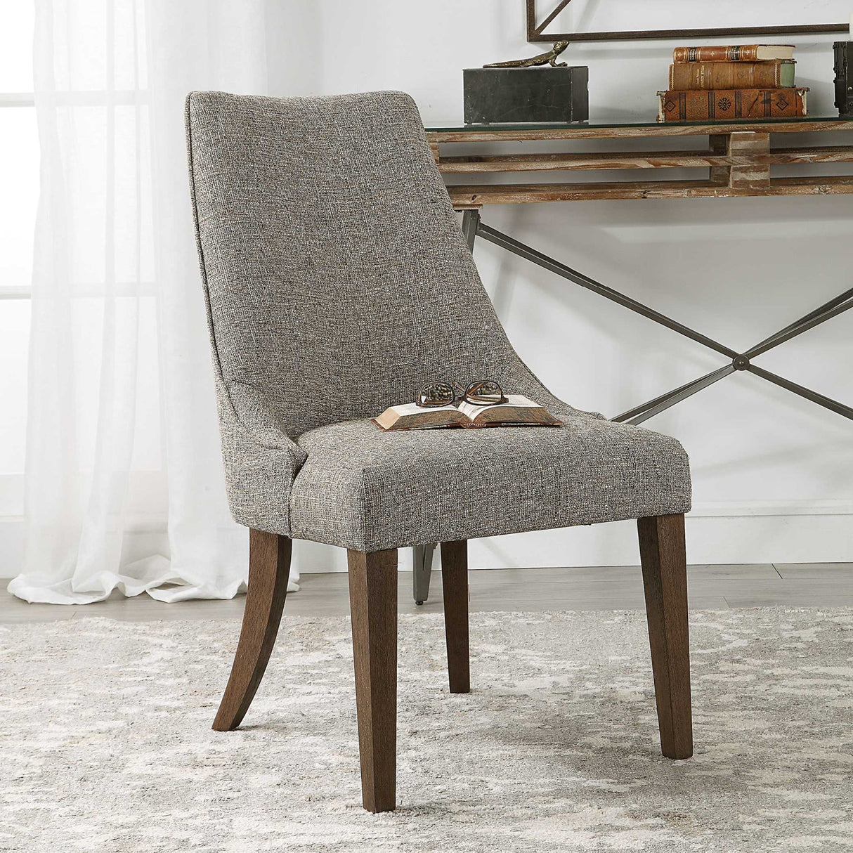 Earth-Toned Fabric Lounge Chair by Uttermost Daxton, alternate view 8