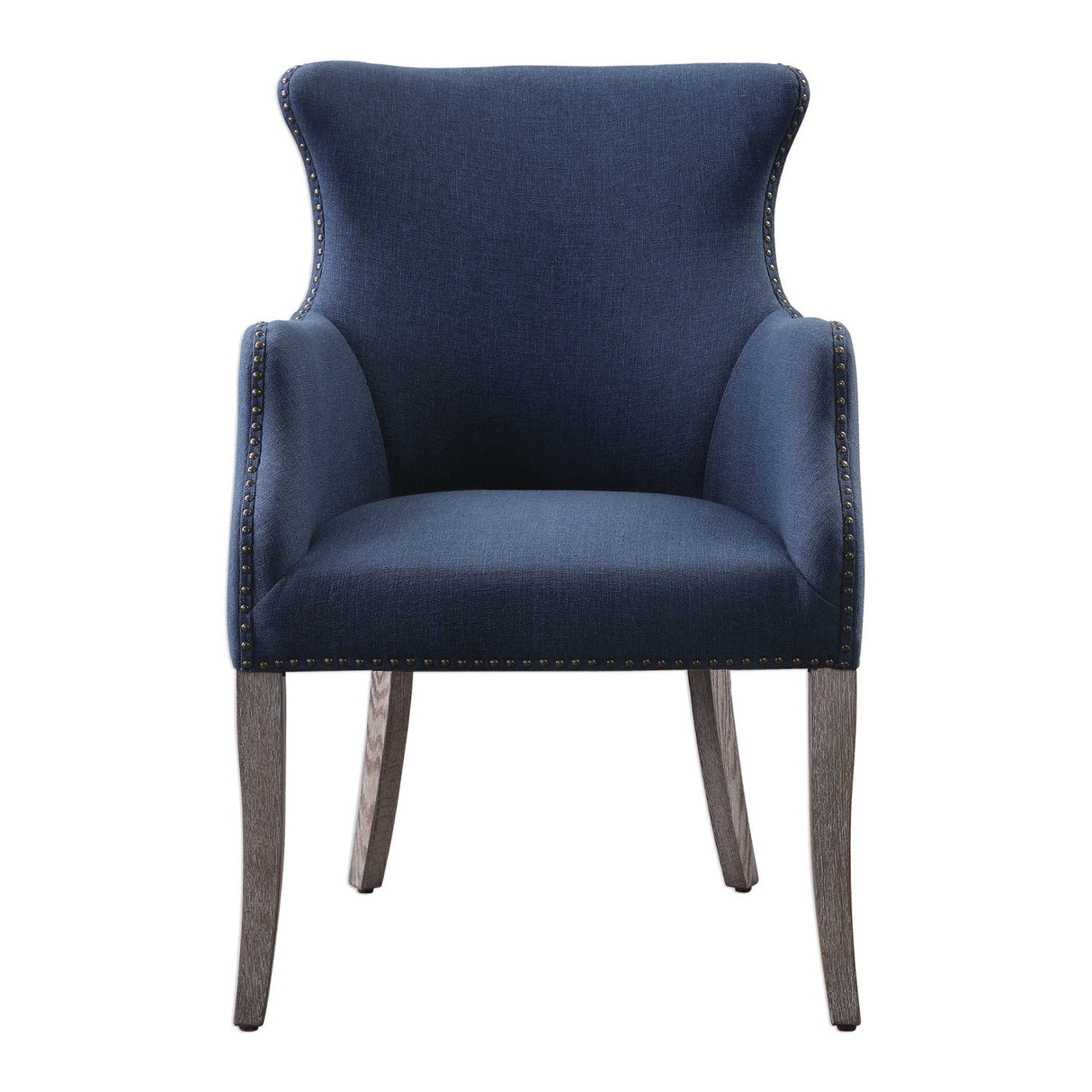 Modern European furniture - Blue Linen Wingback Chair - www.oroa.com