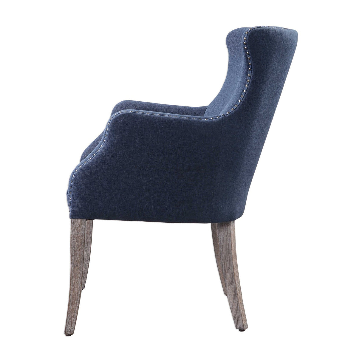 Modern European furniture - Blue Linen Wingback Chair - www.oroa.com