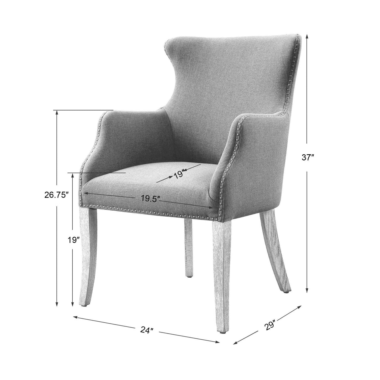 Modern European furniture - Blue Linen Wingback Chair - www.oroa.com
