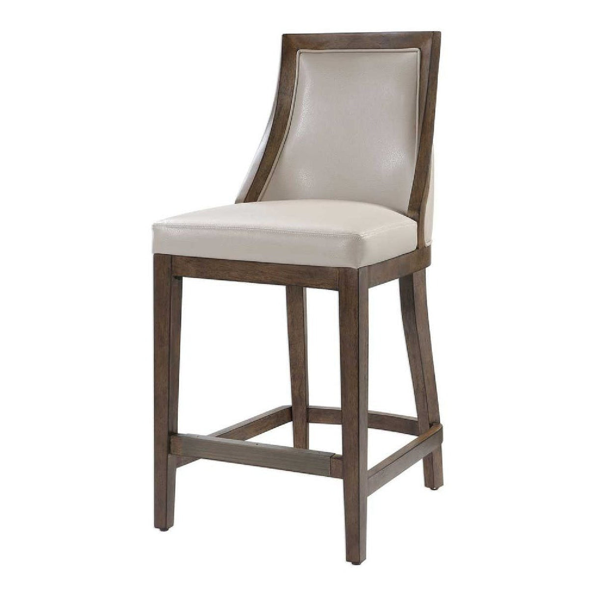Beige Leather Counter Stool by Uttermost Purcell