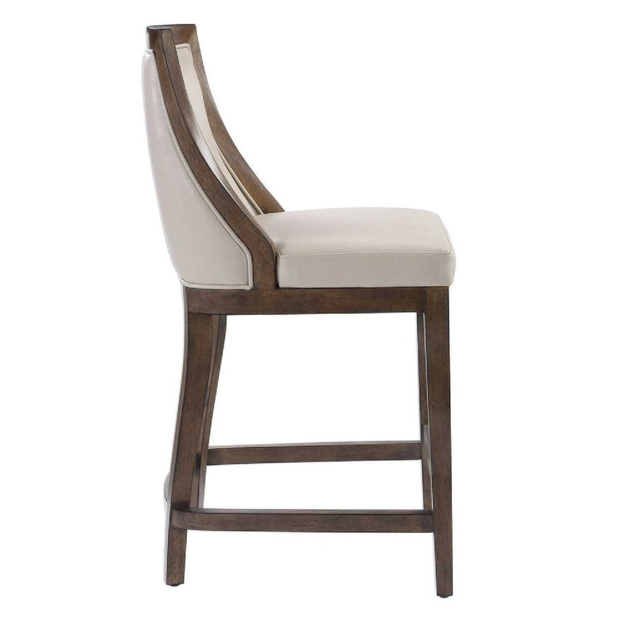 Beige Leather Counter Stool by Uttermost Purcell, alternate view 4