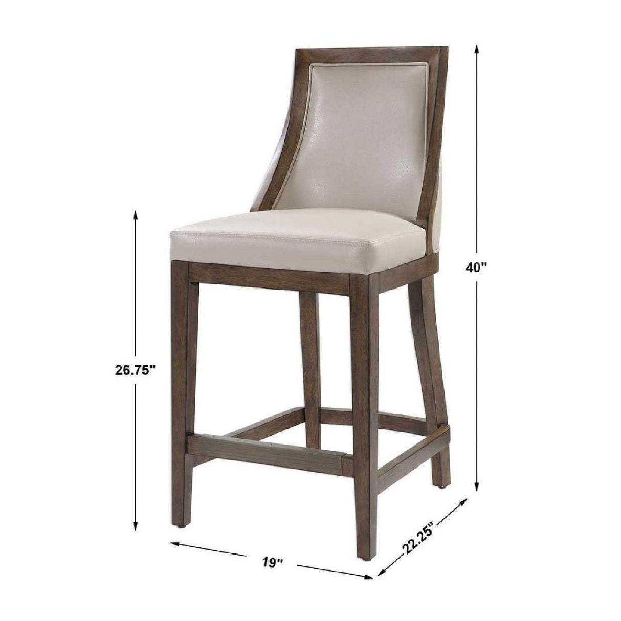 Beige Leather Counter Stool by Uttermost Purcell, alternate view 8
