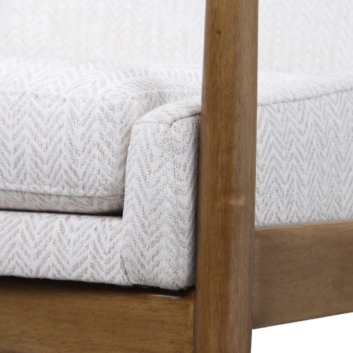 White Fabric Scandinavian Accent Chair by Uttermost Bev, alternate view 4