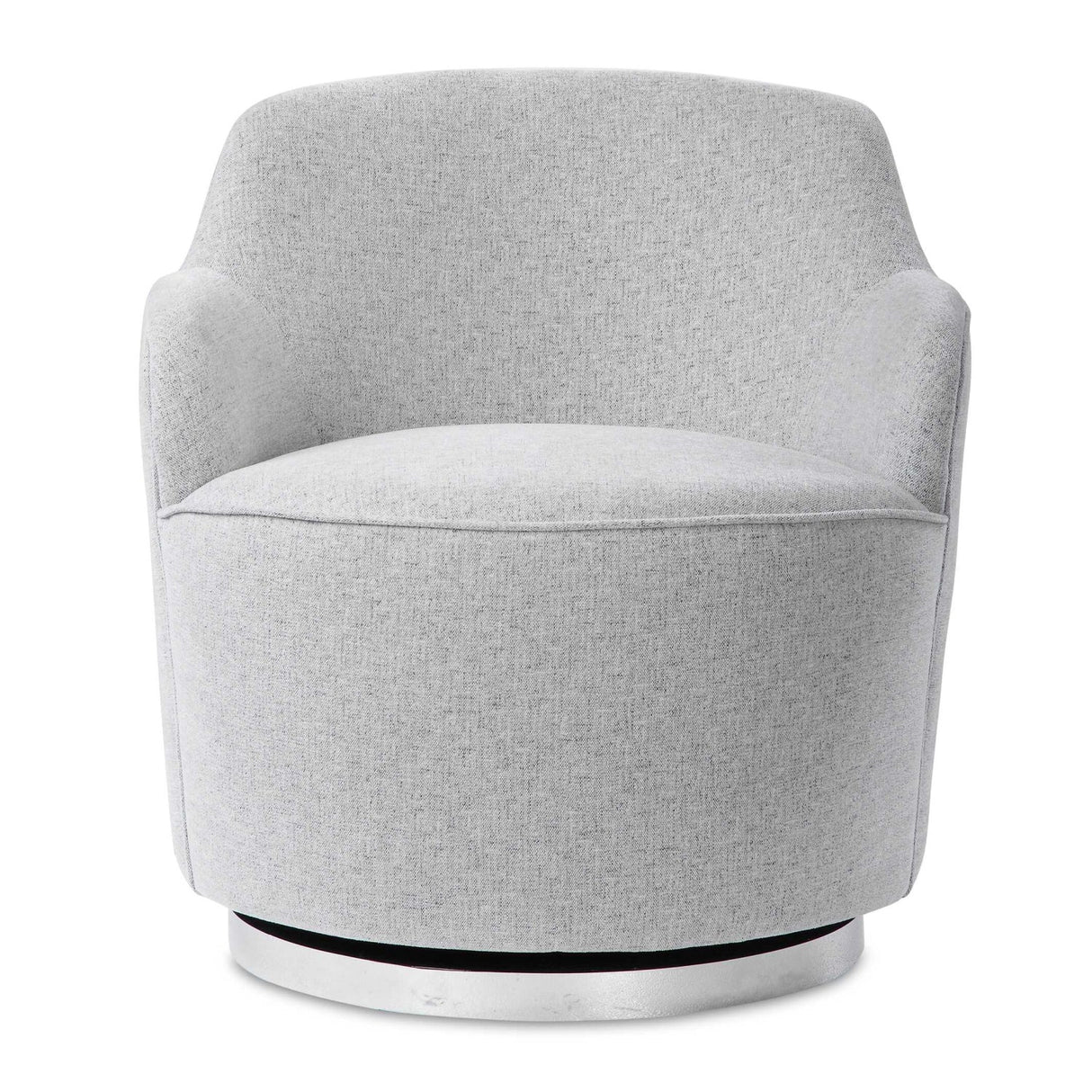 White Linen Blend Swivel Chair by Uttermost Hobart
