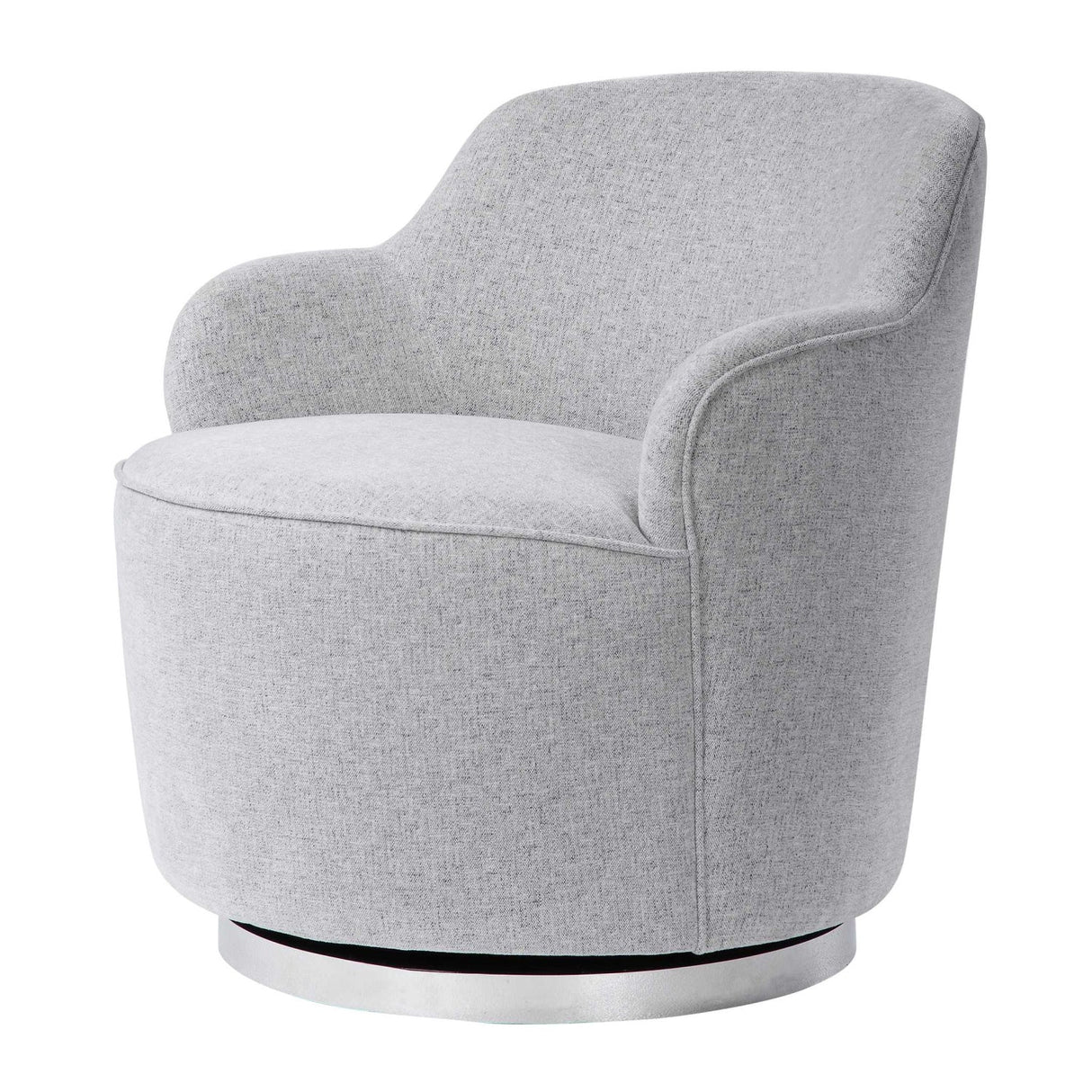 White Linen Blend Swivel Chair by Uttermost Hobart, alternate view 3
