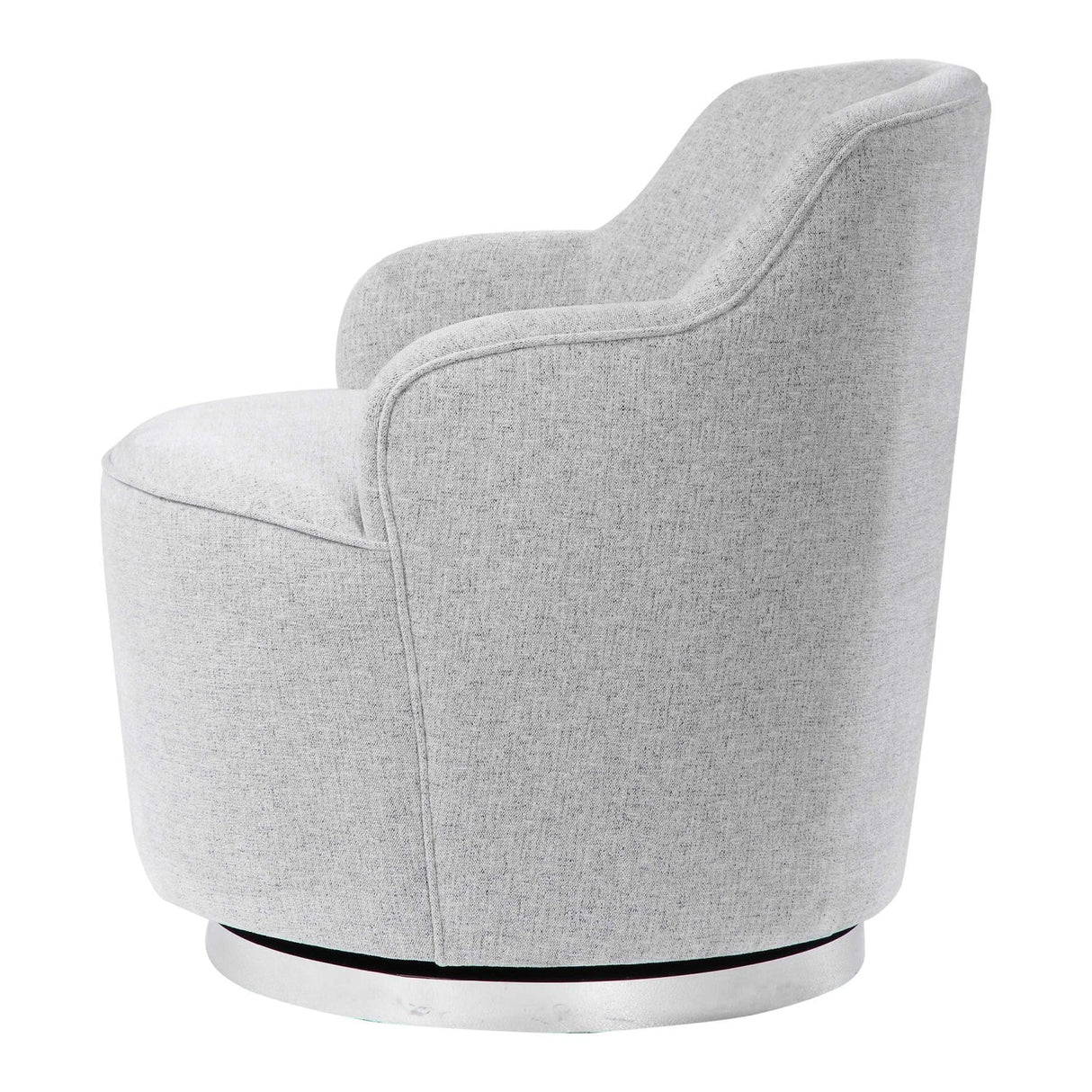 White Linen Blend Swivel Chair by Uttermost Hobart, alternate view 4